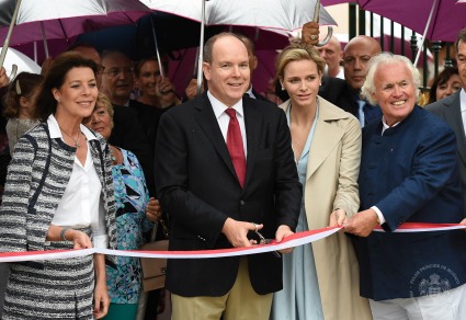 Princess Caroline, Prince Albert, Princess Charlene and Yves Piaget on June 14, 2014@ Prince's Palace)