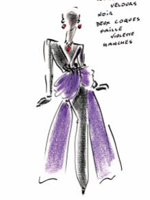 Violet sketch by Hubert de Givenchy @Ribolzi Gallery