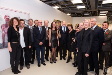 HSH Prince Albert with the artists of Salon Richness 2014