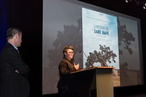 Pauline Goasmat presenting the teaser of L'Histoire de Sare Bafe about equal education @Richard Concept Photo