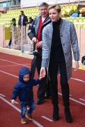 Princess Charlene with Prince Hereditary Jacques at the Rugby tournament @CelinaLafuenteDeLavotha
