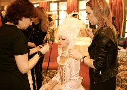 Backstage during a make up session for the artists to perform in the Grand Masked Ball of Venice in Monte-Carlo 2017 @CelinaLafuentedeLavotha