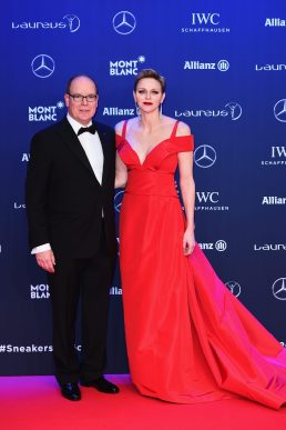 MONACO - FEBRUARY 14: Prince Albert II of Monaco and his wife Charlene,Princess of Monaco attend the 2017 Laureus World Sports Awards at the Salle des Etoiles,Sporting Monte Carlo on February 14, 2017 in Monaco, Monaco. (Photo by Eamonn M. McCormack/Getty Images for Laureus) *** Local Caption *** Prince Albert II of Monaco; Charlene; Princess of Monaco