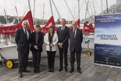 Bernard d'Alessandri, Dennis Allemand, Marie Pierre Gramaglia, Robert Calcagno and Bernard Fautrier at the launching of the Monaco Ocean Week @ M.Dagnino MOM