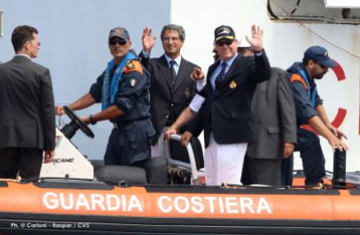 Prince Albert and Agostino Randazzo at the departure of Palermo:Monte-Carlo regatta 2018 @Carloni-Raspar CVS
