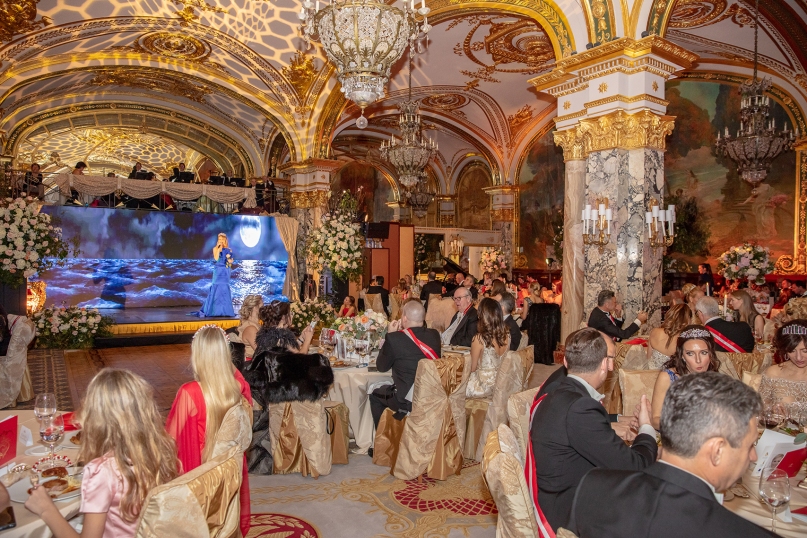 Singer Anna Soklich performing at The Grand Ball of Princes and Princesses, February 14, 2019@Noble Monte-Carlo