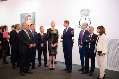 Princess Charlene during the inaugural visit of the exhibition commented by Thomas Fouilleron, Curator of the exhibition and Director of the Archives of the Princes' Palace Library @Eric Mathon, Palais Princier